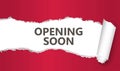 Torn Ped Paper Opening Soon Banner Royalty Free Stock Photo