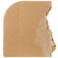 Torn piece of brown cardboard on isolated background Royalty Free Stock Photo