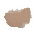 Torn piece of cardboard on white background. Royalty Free Stock Photo