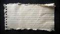 A torn piece of lined paper with a grunge texture, ideal for adding a vintage or retro feel to your design. Generative AI Royalty Free Stock Photo