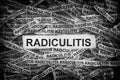 Torn pieces of paper with the word Radiculitis Royalty Free Stock Photo