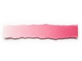 Torn pink paper strip isolated on white background Royalty Free Stock Photo