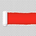 Torn Red Paper Transparent Background Royalty Free Stock Photo