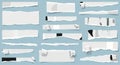 Torn sheets of paper. Torn paper strips set Royalty Free Stock Photo