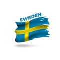 Torn Sweden patriotic flag 3d vector illustration template