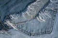 Torn and tattered old jean Royalty Free Stock Photo