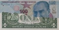 Torn Turkish Lira Over One Dollar Banknote Royalty Free Stock Photo