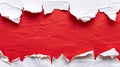 Torn white paper revealing red background, abstract design. Creative concept Royalty Free Stock Photo