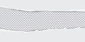 Torn white paper sheet with ripped edges on transparent background. Scrapbook edge, notebook tear, blank page split Royalty Free Stock Photo