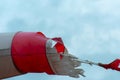 Torn windsock against the sky is close Royalty Free Stock Photo