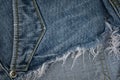 Torn and worn old jean background Royalty Free Stock Photo