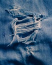 Torn Blue Jeans Detail Royalty Free Stock Photo