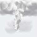 Tornado or altostratus cloud vectors, a rotation of the air to be monsoon or storm isolated on transparency background
