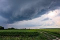 Tornado atmospheric whirlwind in a cumulonimbus thundercloud Royalty Free Stock Photo