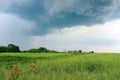 Tornado atmospheric whirlwind in a cumulonimbus thundercloud Royalty Free Stock Photo