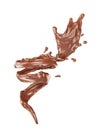 Tornado of chocolate isolated on a white.