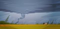 Tornado In Countryside Hurricane Landscape Of Storm Twister Royalty Free Stock Photo