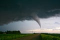 Tornado Crossing a Gravel Road in Southern Minnesota Royalty Free Stock Photo