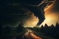 Tornado disaster wreaks havoc in the city amid the thunderstorm