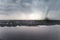 Tornado in a flooded field