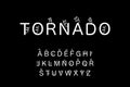 Tornado hand drawn vector type font in cartoon comic style