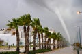 Tornado and high winds hits freeway