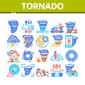 Tornado And Hurricane Collection Icons Set Vector Royalty Free Stock Photo