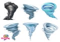 Tornado. Hurricane. 3d vector icon set Royalty Free Stock Photo