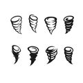 Tornado icon logo vector illustration. Wind tornado, Speed tornado, Whirlwind tornado cartoon design vector template