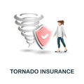 Tornado Insurance icon. 3d illustration from insurance collection. Creative Tornado Insurance 3d icon for web design