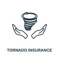 Tornado Insurance outline icon. Thin line style icons from insurance icons collection. Web design, apps, software and printing
