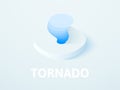Tornado isometric icon, isolated on color background