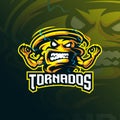 Tornado mascot logo design with modern illustration concept style for badge, emblem and t shirt printing. Angry tornado Royalty Free Stock Photo