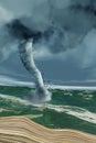 A tornado is a rapidly rotating column of air that is in contact with both the surface of the Earth and a cumulonimbus cloud