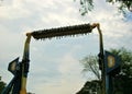 Tornado rides in Dufan. Decorated with blue sky and clouds Royalty Free Stock Photo