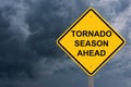 Tornado Season Ahead Caution Sign Royalty Free Stock Photo