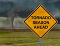 Tornado Season Ahead Sign Royalty Free Stock Photo