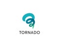 Tornado storm abstract vector logo design template. Creative abstract technology, cable, optical fiber, weather vector Royalty Free Stock Photo