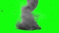 Tornado Storm Hurricane Debris Green Screen 3D Rendering Animation