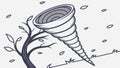 Tornado Storm Uprooting a Tree Natural Disaster Graphic, vector design Generative AI Royalty Free Stock Photo