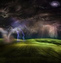 Tornado in stormy landscape Royalty Free Stock Photo