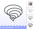 Tornado simple black line vector icon