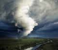 A large tornado forming about to destroy