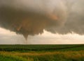 A tornado touches down in a cornfield in Iowa. Royalty Free Stock Photo