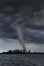 Tornado Touching Down Near Lake Royalty Free Stock Photo