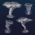 Tornado twister realistic wind vector illustration