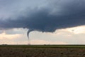 Tornado and wall cloud beneath a severe storm