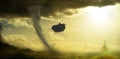 Tornado wrecking house Royalty Free Stock Photo