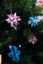 Tornillo Kusudama Origami decoration in Christmas Tree Royalty Free Stock Photo