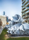 TORONTO, CANADA - April 25, 2020: Street Modern Sculpture on the promenade of Downtown Toronto